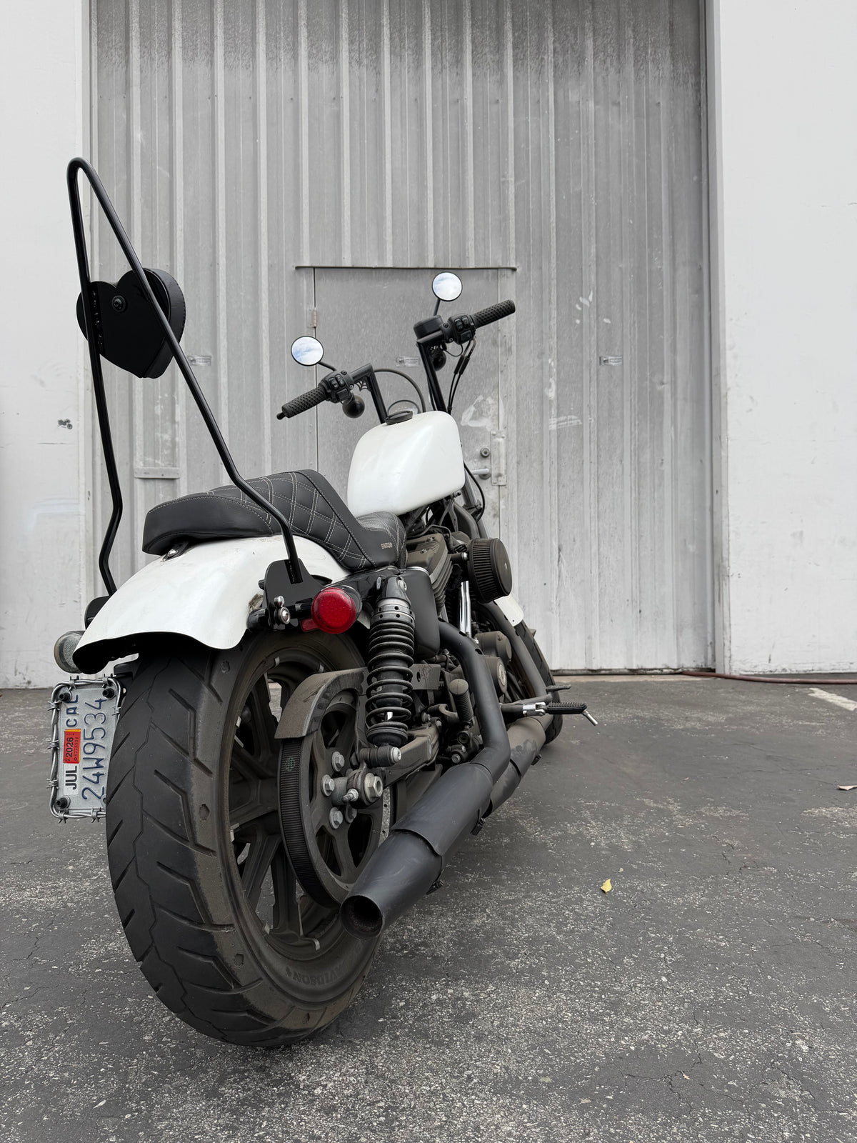 Heart Sissy Bar for Harley-Davidson Sportster | Handmade + Double Diamond Pad