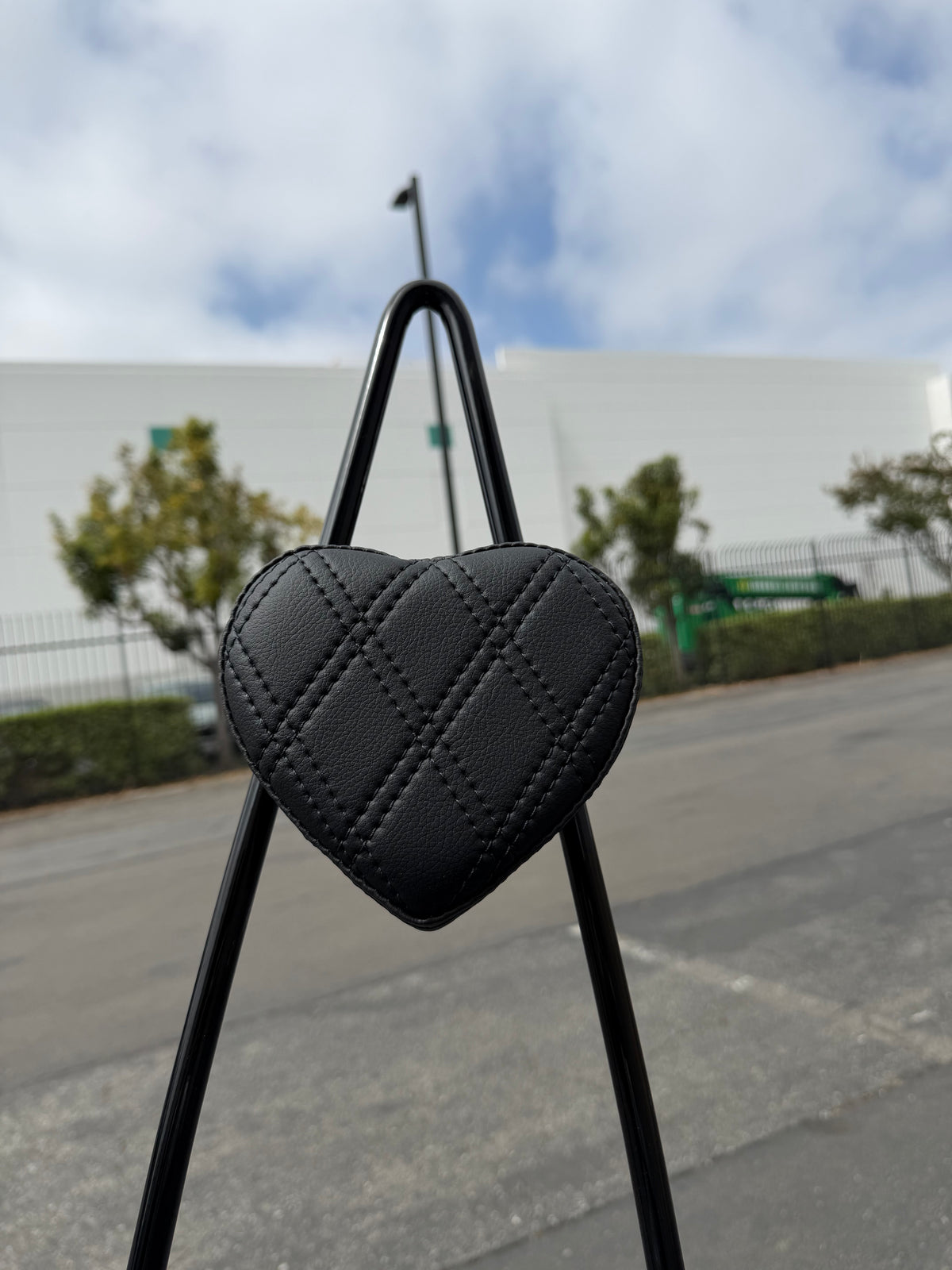 Heart Sissy Bar for Harley-Davidson Sportster | Handmade + Double Diamond Pad