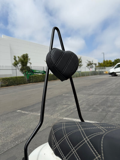 Heart Sissy Bar for Harley-Davidson Sportster | Handmade + Double Diamond Pad