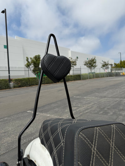 Heart Sissy Bar for Harley-Davidson Sportster | Handmade + Double Diamond Pad