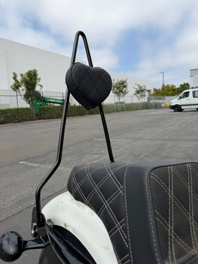 Heart Sissy Bar for Harley-Davidson Sportster | Handmade + Double Diamond Pad